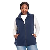 HHE Plus Size Women's Fleece Vest, 1X-5X Outerwear Lightweight Sleeveless Zip Jackets Warm Soft Women's Polar...