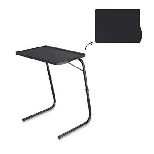 TABLE MAGIC – Multipurpose Height Adjustable Laptop Table Mat Finish, Lap Desk Work from Home & Study Desk Picnic Outdoor Tv Tray (Black, Large, TM Re