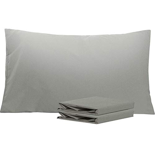 NTBAY Fundas de Almohada de Microfibra, Paquete de 2 Fundas de Almohada con Cierre Suave Antiarrugas y Resistente a Las Manchas, 50x90 cm, Gris ahumado1