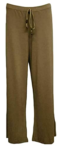 StyleWear Womens Elasticated Waist Loose Fit ITY Palazzo Trousers Ladies Baggy Tie Up Flared Wide Leg Pants (Mocha UK 12)