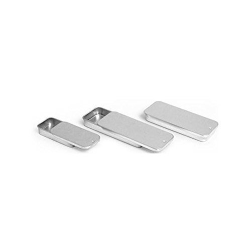 Small Metal Slide Top Tin Containers for Crafts, Geo Cache, Storage, Survival Kit, Lip Gloss, Favors and More. (6, 3.11