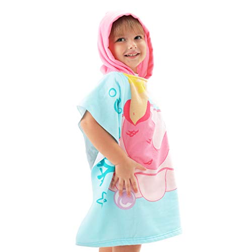 Image of NovForth Kids Beach Towel for Boys Girls, Mermaid Hooded Bath Towel Wrap, Toddler Pool Towel with Hood