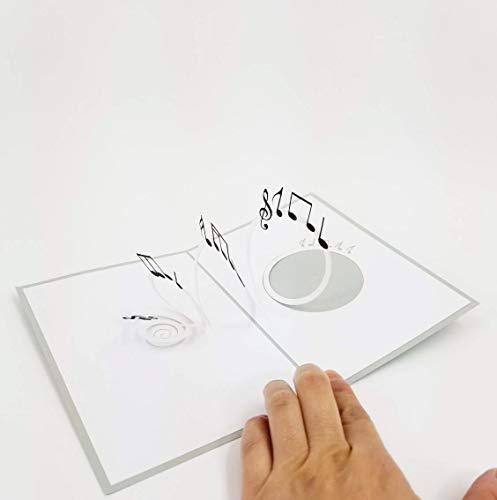 Pop Card Express 3D Musical Note Pop Up Card, Music Lovers - Happy Birthday Pop Up Card, Congratulations Card, Retirement - Gift, Musician, Graduation, Celebrations Musical Note Pop Up Card (Gray) #TOP3