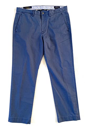 Polo Ralph Lauren Men's Stretch Straight Fit Twill Chino Pants, Blue, 34Wx30L2