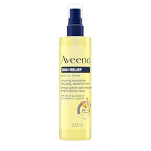 Aveeno® Skin Relief Körperöl Spray (200 ml), Hautpflege & Körperpflege Öl Spray mit pflegendem Haferöl & Jojobaöl für sehr trockene & empfindliche Haut
