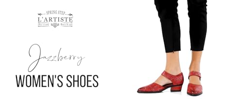 Spring Step L'Artiste Jazzberry Women's Handpainted Leather Western Shoe – Low Heel Shoes with Hook and Loop Closure – Stylish Walking Feminine Casual Footwear3
