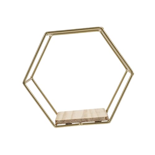 SOIMISS 1 estante de pared decorativo con forma hexagonal de hierro montado en la pared para colgar en el hogar, estante para suculentas y decoración de pared