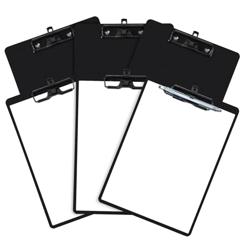 FRETONBA Set of 6 Clipboard with Pen Holder, Black