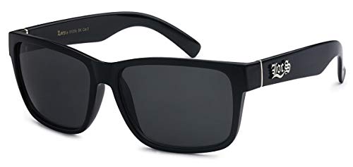 2 Pack CLASSIC LOCS Black Sunglasses | Mens Gangster Rectangular Cholo Lowrider Shades, 91055 + 910703