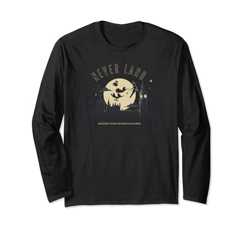 T-shirt Disney Peter Pan manches longues imprimé skyline vol de nuit coton