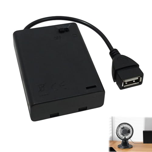 3AA Batteriehalter mit Timer und USB Anschluss, Batteriebox 5V mit Ein/Aus Schalter, Batteriegehäuse mit Deckel und USB Kabel für LED Beleuchtungszubehör (ohne Batterien)