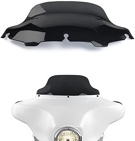 WYNMOTO Black 8" Wave Windshield Windscreen Compatible for 1996-2013 Harley Davidson Street Glide Electra Glide Ultra Classic Touring FLHT FLHTC FLHX Tri Glide 96-13
