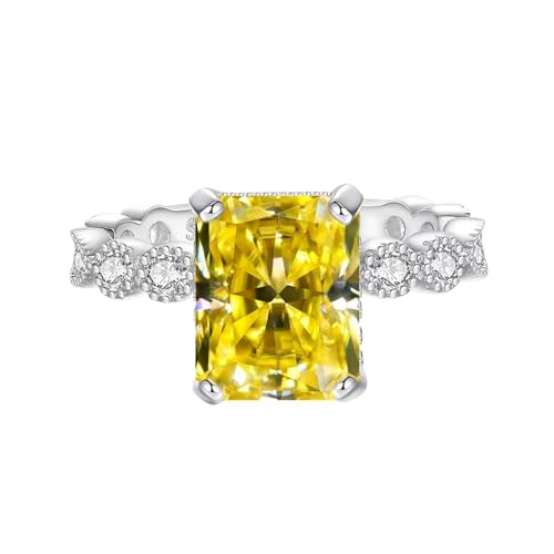 Bague en moissanite couleur D VVS1 coupe radiante d'exception
