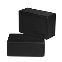 ProsourceFit Foam Yoga Blocks, High Density Eva Yoga Bricks (Set of 2), Black