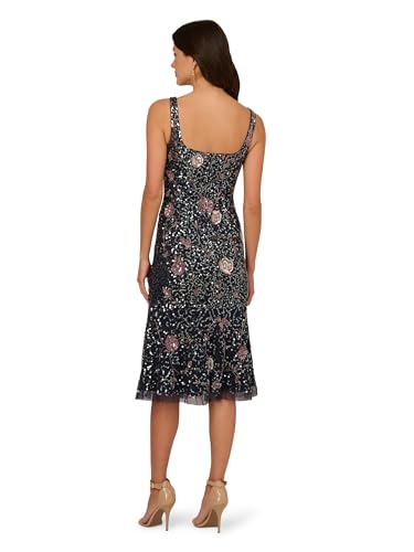 Adrianna Papell Women's Bead Flounce Hem Dress2