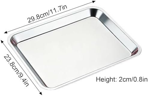 Leak-Proof Stainless Steel Sheet Tray for Kitchen, BBQ, Lab & Pet Care - Dishwasher Safe, Heavy Duty, 16.3x11.6x0.8in, 41.5x29.5x2cm - Non-Toxic, Durable, Easy Clean