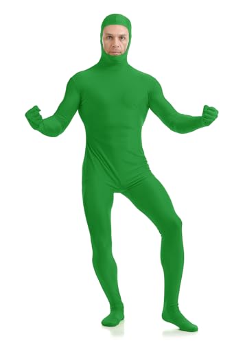 Image of ATHX Men's and Women's Spandex Open Face Bodysuit Costume Adult Stretchy Halloween Cosplay Body Suit Zentai Suit Outfits