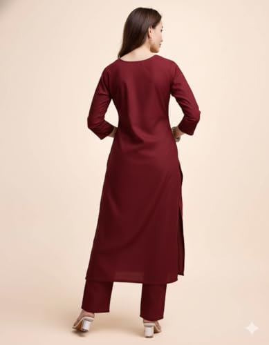 Image of Women's Cotton Silk Zari Kurta Pant Set