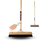 Saalfeger 60 cm Rosshaarbesen, Weicher Besen Innen, Kehrbesen mit Holzstiel, Zimmerbesen für Saal und Straße, Straßenbesen 60 cm mit Stiel, Besen für drinnen und draußen