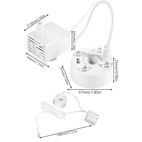 Nevalerra Water Fogger Mist Maker - Ultra Atomizer, Teichbefeuchter, haltbarer Leichter Konstruktion Stabiles wasserdichtes Design | Langlebige Leistung für Garten Terrasse Fischtank Innen im Freien