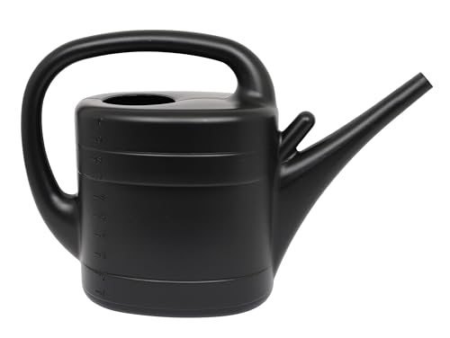 HOME IT® Gießkanne für Garten und Büro, 10 Liter mit Brausekopf, Schwarz/Orange, 100% Recycelbarer Kunststoff