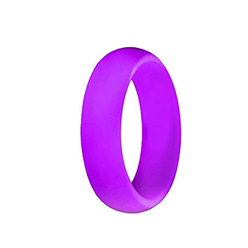 CQHUI 5.7mm Silikonringe für Frauen Hochzeit Gummibänder Hypoallergens Flexibler Silikon-Fingerring (Main Stone Color : Purple, Ring Size : 4) Cover