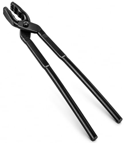 DearChan 15" Wolf Jaw Blacksmith Tongs Heavy-Duty Steel for Forging