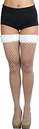 Image of ToBeInStyle Women's Vibrant Large Net Fishnet Thigh High Elastic Nylon Novelty Stockings
