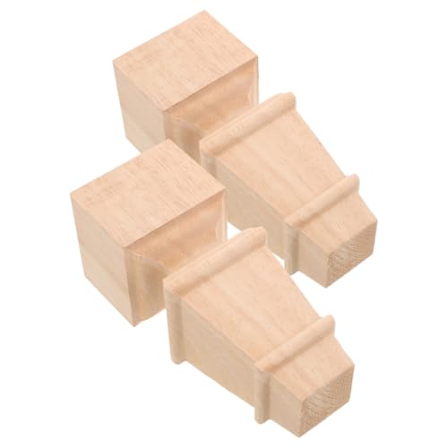 Zerodeko Patas de Madera Maciza 15X6,5 CM para Camas y Plantas, Soporte Redondo para Muebles, Juego de 2 Piezas