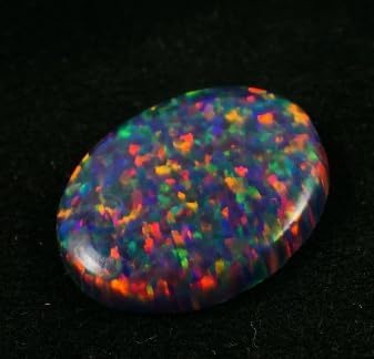 Black Australian Fire Opal Stone – Certified Natural AAA++ Quality Genuine Loose Gemstone | Oval Cabochon | Rainbow 3D Flash | Unisex Jewelry Making