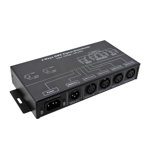 Distributeur d'amplificateur DMX124 de signal à 4 canaux avec entrée AC100V-240V