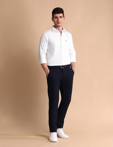 Image of U.S.Polo Association Men's Solid Tailored Fit Satin Shirt