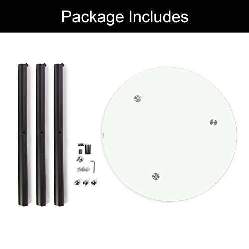 JEFFORDOUTLET Round Dining Table, 90 cm Glass Safe Table Top with Black Stylish Stable Table Legs - Image 8