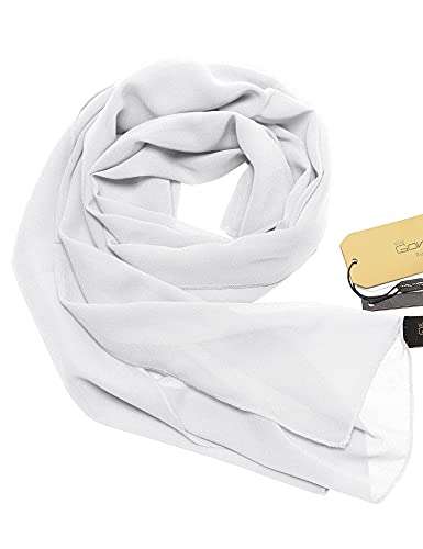 GownTown Womens Chiffon Bridal Evening Soft Wrap Scarf Shawl, Chiffon Lightweight Scarf for Women and Girls