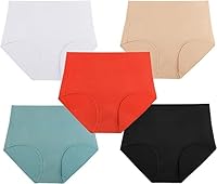 SHAPERX Cotton Stretch High Waist, Full Coverage Hipster Panty Set for Women Daily Use with Outer Elastic N-Fresh Anti-Microbial Pack of 5 Plus Size (4XL)