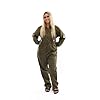 Ladies Aviator Pilot Costume - XX-Large - Green Jumpsuit with Attached Military Patches - Womens TV Film Fighter Pilot Fancy Dress Costume #3