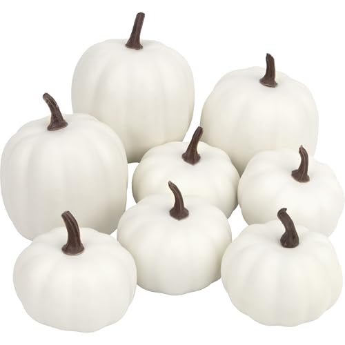 Artgar Pumpkin Decor - White Artificial Pumpkins...