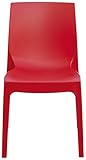 Confezione 6 sedie Sedia Rome rossa resistente per interni ed esterni (conf. 6 pz)