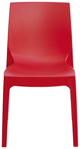 Confezione 6 sedie Sedia Rome rossa resistente per interni ed esterni (conf. 6 pz)