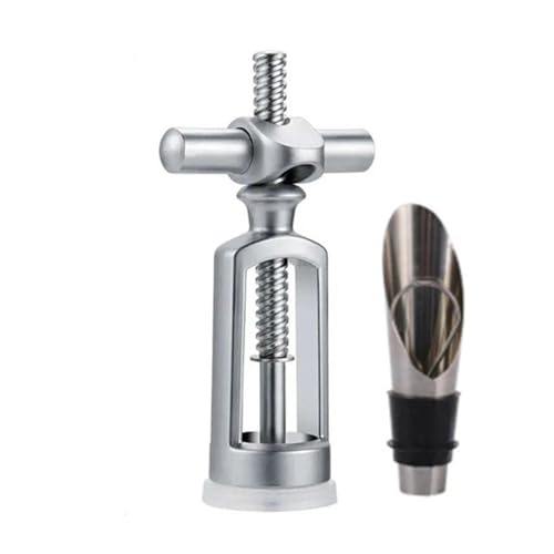 Abridor de botellas vino tinto multifuncional Sacacorchos portátil Corcho acero(1Sets 01)