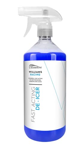 Rokit Williams Racing Fast Acting De-icer - 1 Litre - for car windows, door locks, latches, headlights