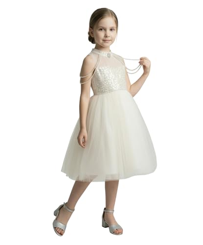 Vestido de tul bordado para niñas ideal para damas de honor en bodas