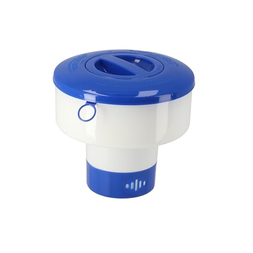 Lantelme Set Poolthermometer und Chlor Dosierschwimmer für sauberes Wasser Perfekt für große und kleine Pools Hochwertiger Behälter für Tabs und Chlortabletten Pool Thermometer Dosierer Schwimmbad