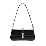 MoreFarther Borsa a tracolla da donna, in vera pelle, borsa a tracolla con cinghie regolabili rimovibili, nero, Borsa a tracolla