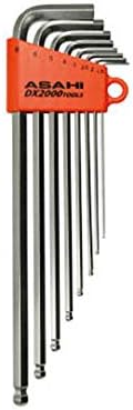 ASH ロングボールポイント六角棒レンチセット8本組 AQS0880