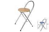 HERSIG - Taburete Plegable | Taburete con Respaldo Plegable - Color Haya