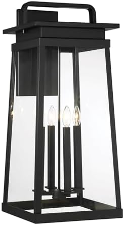 Minka Lavery 73215-66A Isla Vista Clear Glass Panels Outdoor Wall Mount, 4-Light 240 Total Watts, 30" H x 13" W, Coal Black