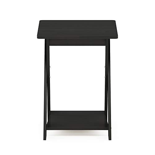 Furinno Modern Simplistic 2-Tier Side Table, Square End Table, Espresso - image 8