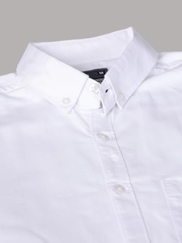 Image of Majestic Man Classic Slim Fit Solid Cotton Casual Shirt with Button-Down Collar