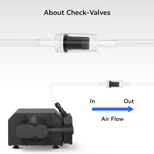Image of Aquarium Air Pump,Large Hydroponic Air Pump with 5 Check-Value and Air Stone, Aquarium Bubbler Air Pump for Fish Tank Aquariums Hydroponic Systems Pond Aeration 30L /min（475 GPH）